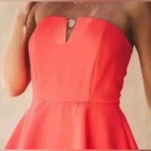 🆕Celine Plus Size Neon Tube Textured Peplum Ruffle Hem Top 3X🆕